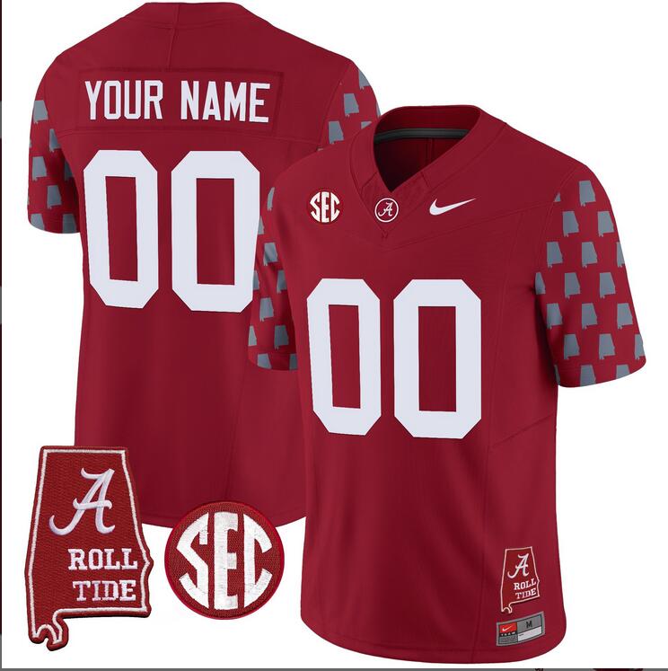 Men Alabama Crimson Tide Vapor Limited Custom red 2024 Nike NCAA Jersey